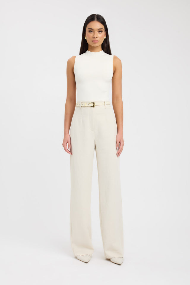 side Serenity Tank Kookai Fitted High-neck brown womens-singlets 