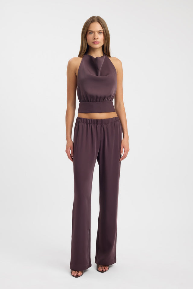 front Maria Top Kookai Fitted Cowlneck Sleeveless Womens-Blouse 