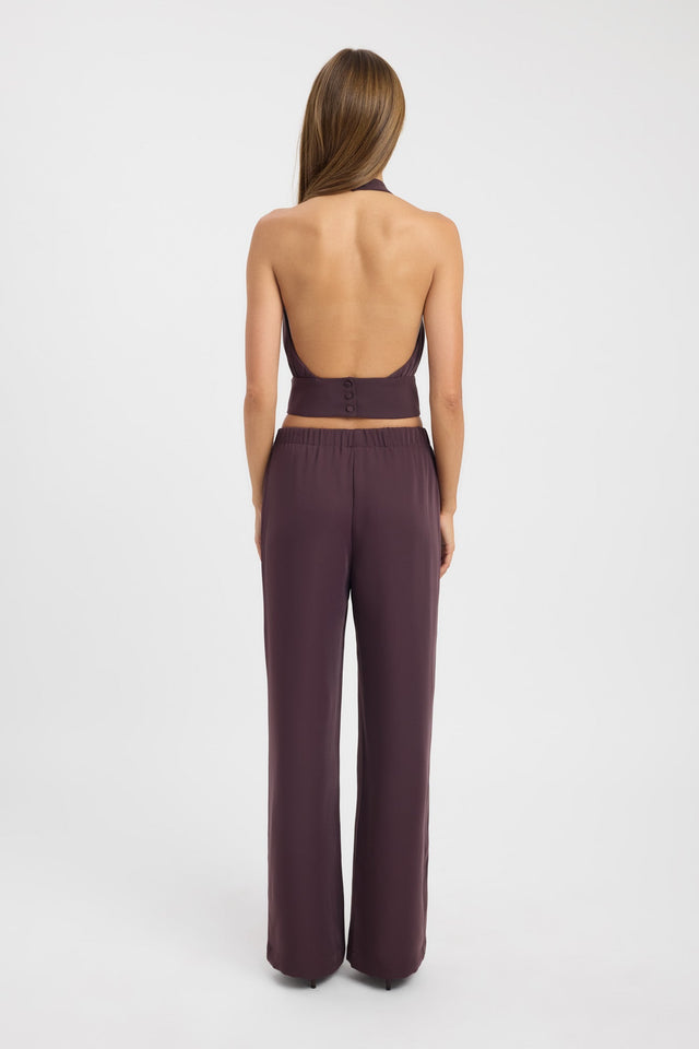 back Maria Top Kookai Fitted Cowlneck Sleeveless Womens-Blouse 