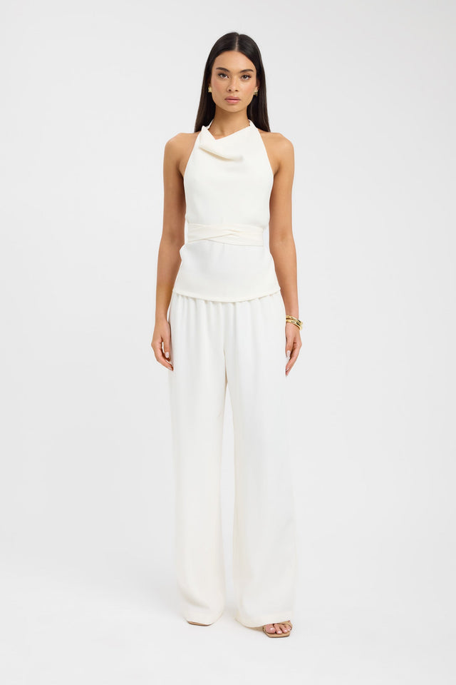 side Maria Tie Top Kookai Fitted Cowlneck Sleeveless Womens-Blouse 