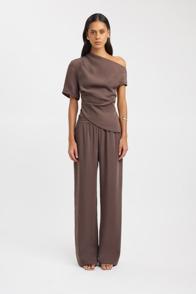 side Maria Asymmetric Top Kookai Relaxed Asymmetry Short sleeves Womens-Blouse 