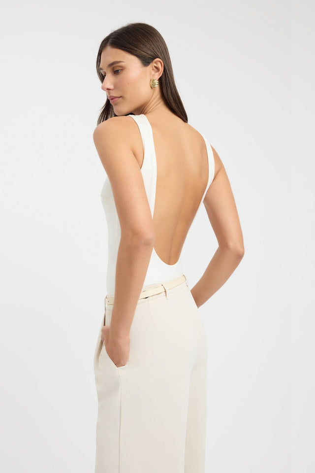 Niela Bodysuit Kookai Fitted Squareneck Sleeveless Womens-Blouse 