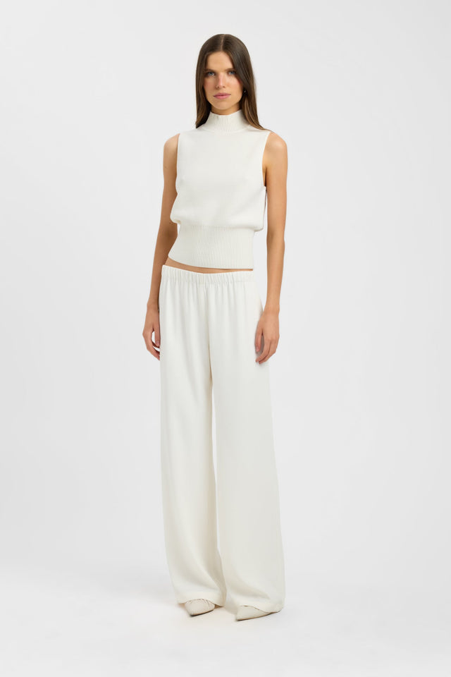 side Dalton Tank Kookai Fitted Highneck Sleeveless Womens-Blouse 