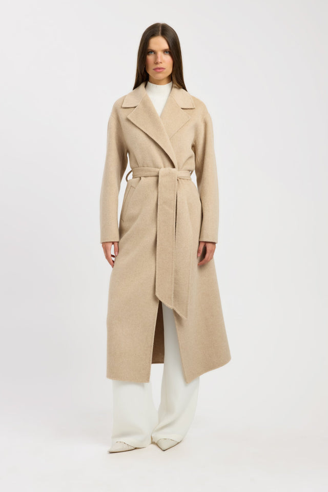 front Rommie Wool Coat Kookai Long sleeve Overcoat Full length womens-coats-and-jackets 