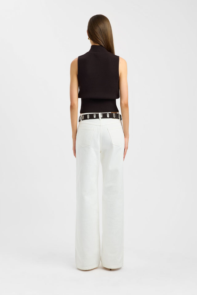 back Dalton Tank Kookai Fitted Highneck Sleeveless Womens-Blouse 