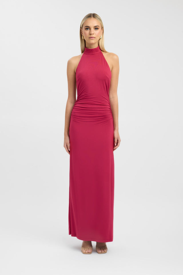 front Nikola Maxi Dress Kookai Bodycon Maxi Fitted Highneck brown womens-dresses 