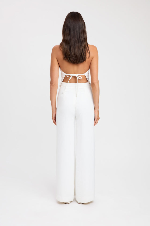 front Oyster Backless Vest Kookai Fitted Squareneck Sleeveless Womens-Blouse 