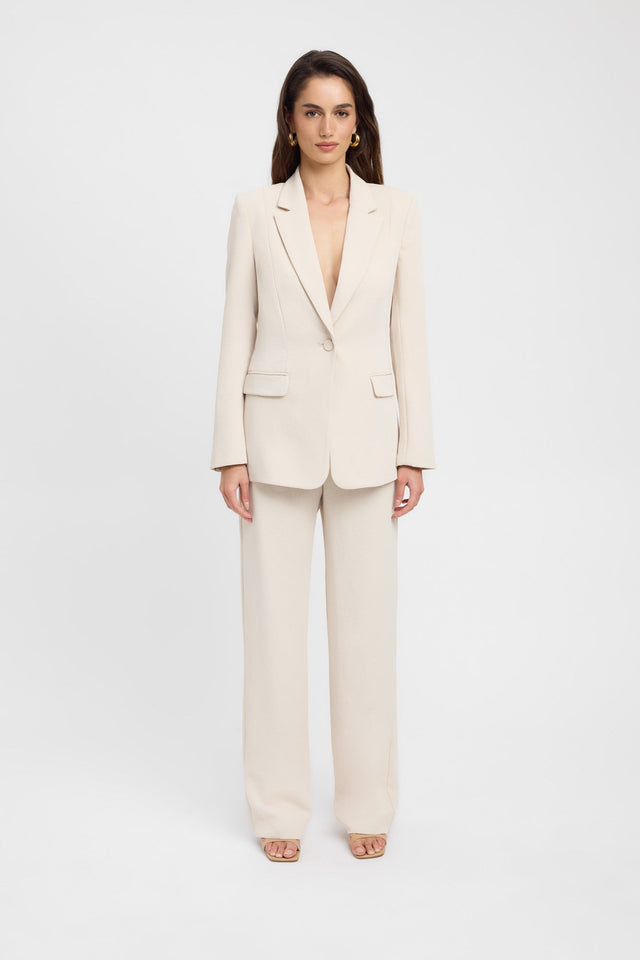 Oyster Suit Blazer Kookai Long sleeve Blazer Regular beige womens-coats-and-jackets 