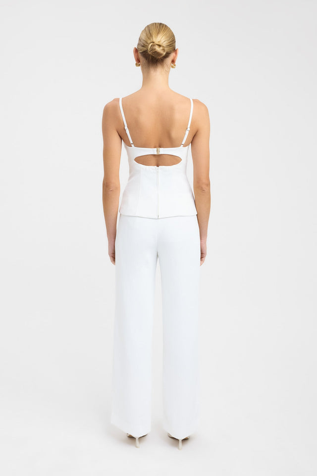 back Oyster Bra Top Kookai Fitted Sweetheart Sleeveless Womens-Blouse 