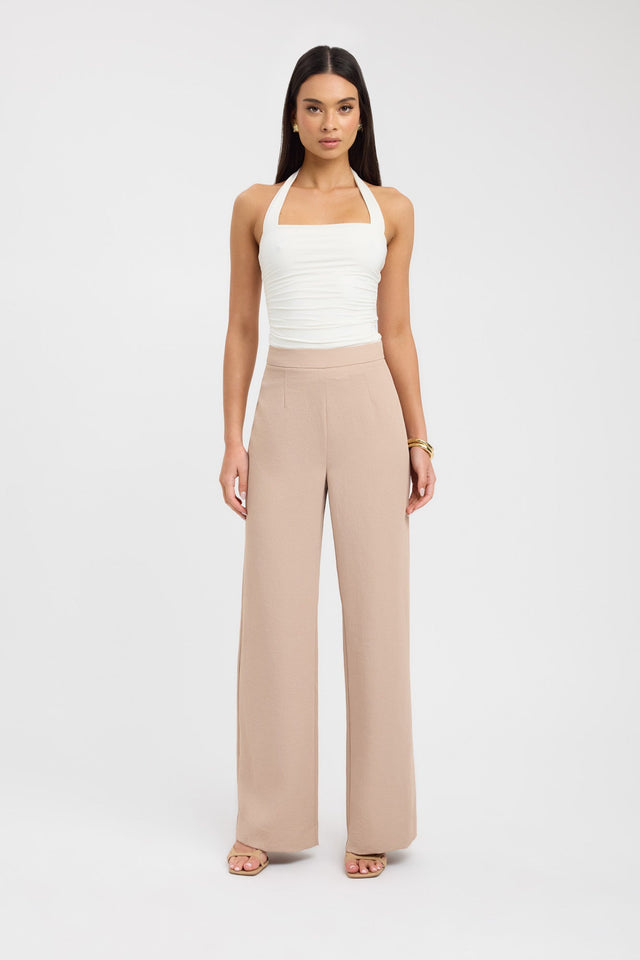 front Oyster Pants Kookai Wide-leg High-rise grey womens-regular-pants 