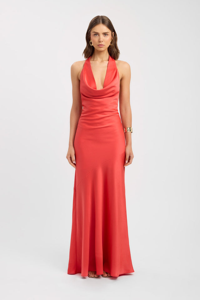front Palermo Cowl Maxi Dress Kookai Fit-and-flare Maxi Fitted Cowlneck womens-dresses 