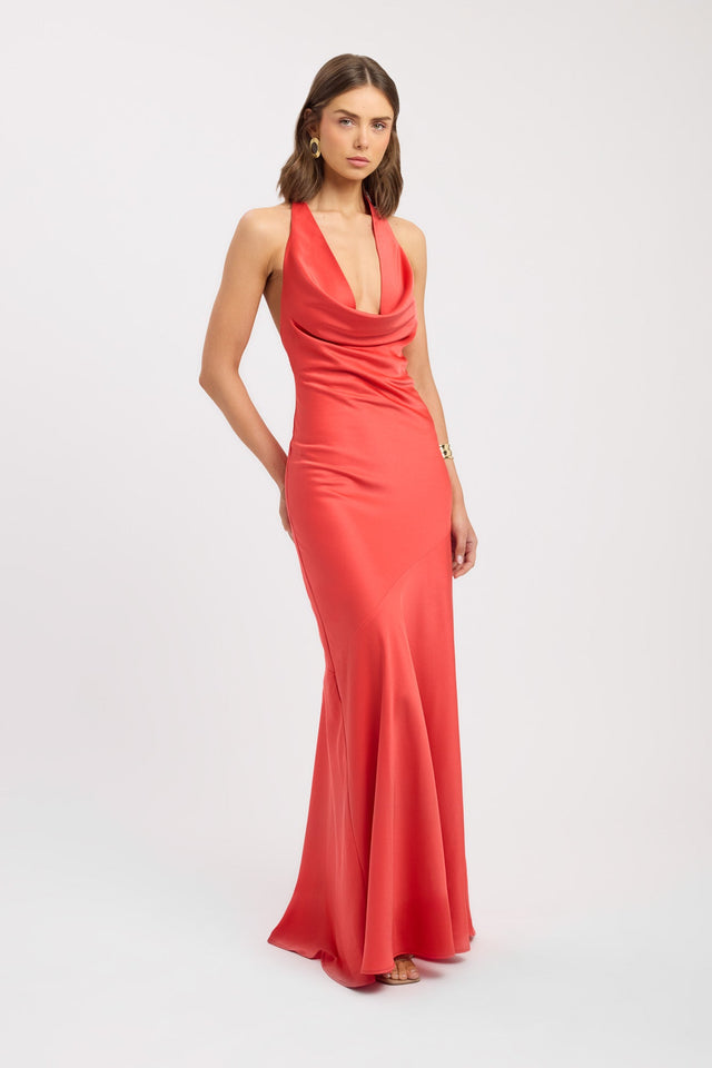 front Palermo Cowl Maxi Dress Kookai Fit-and-flare Maxi Fitted Cowlneck womens-dresses 