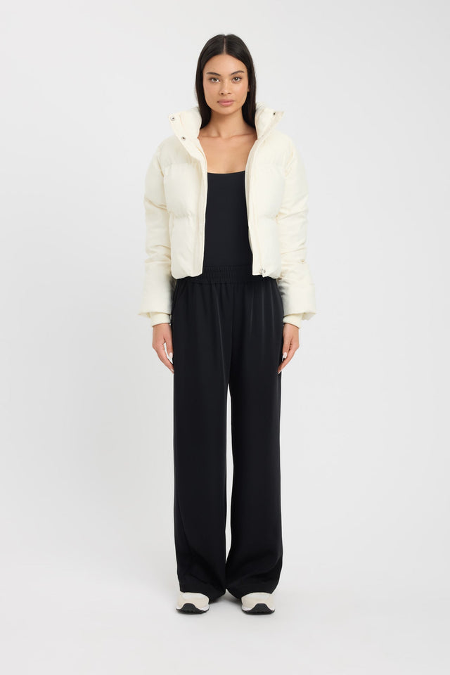 side Vermont Puffer Jacket Kookai Long sleeve Puffer Short beige womens-coats-and-jackets 
