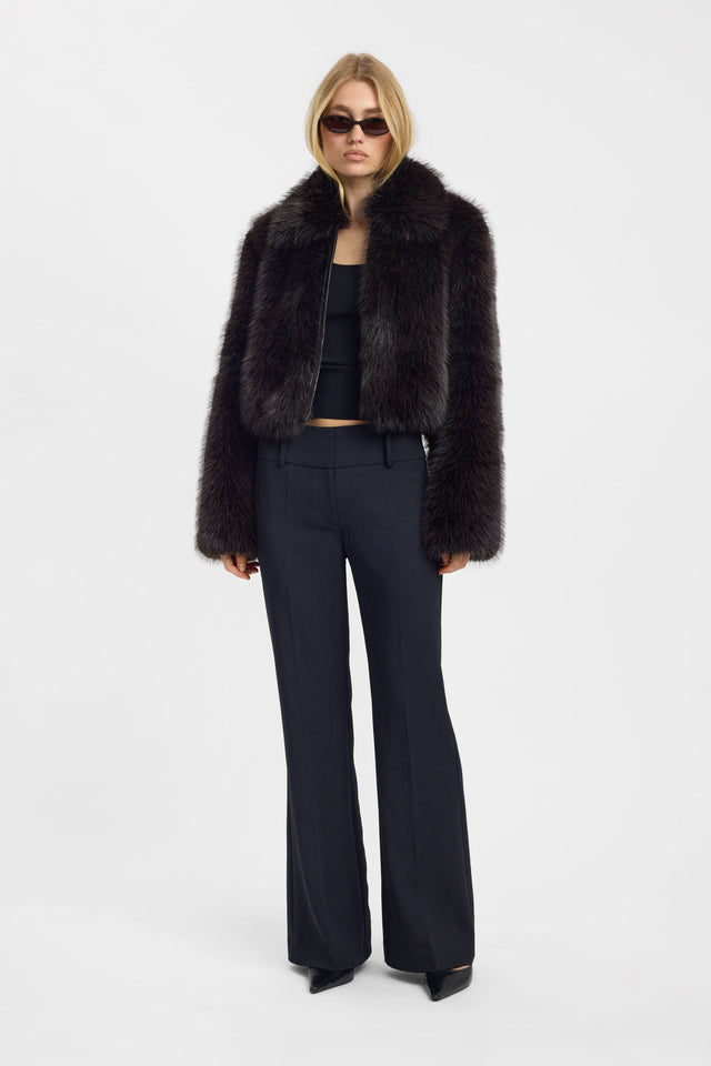 back Aspen Fur Jacket Kookai Long sleeve Short womens-coats-and-jackets 