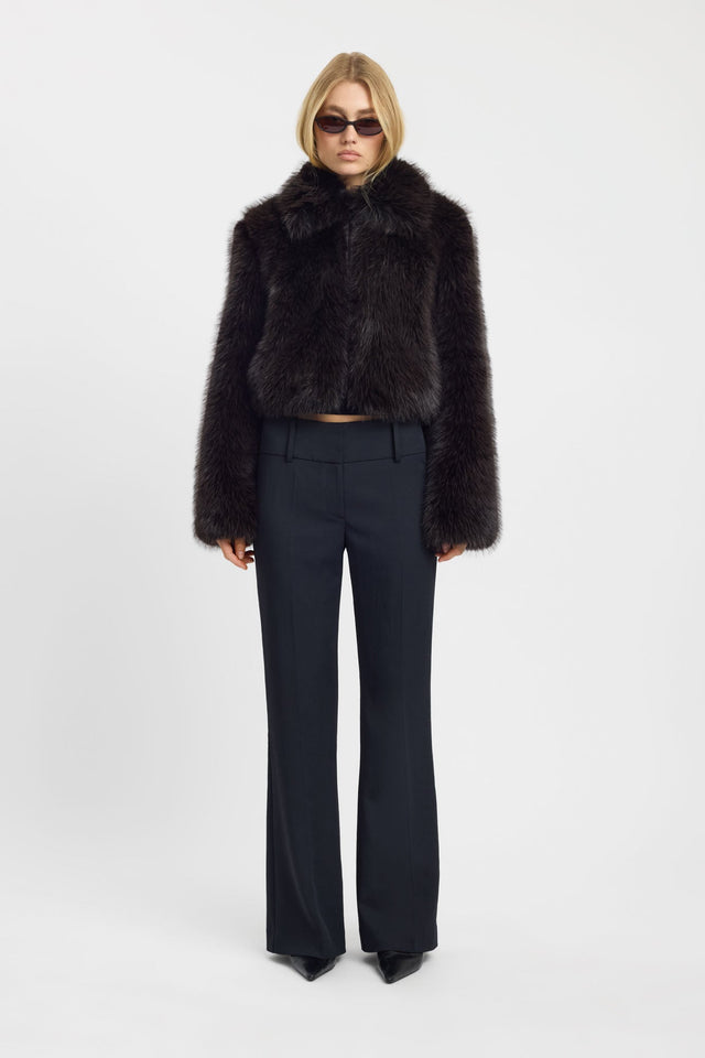 front Aspen Fur Jacket Kookai Long sleeve Short womens-coats-and-jackets 