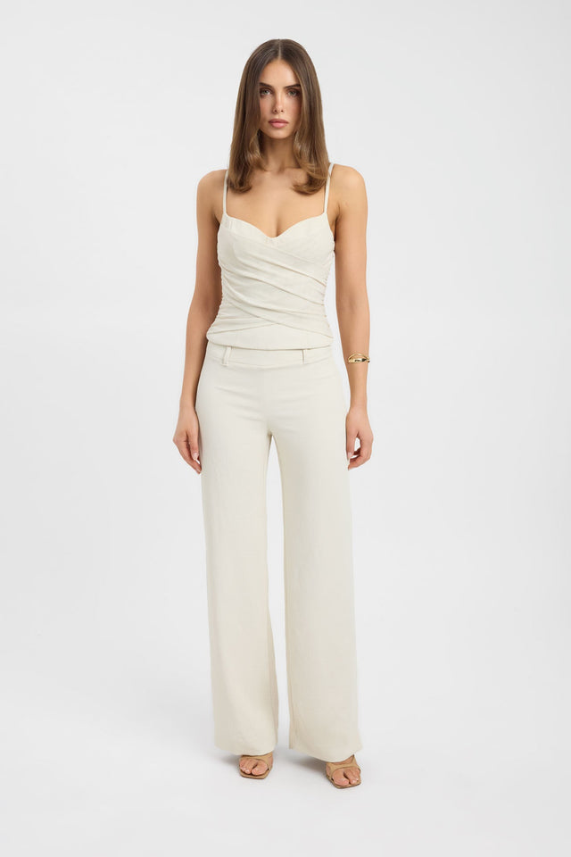 Featuring the Oyster Mesh Bra Top womens-blouse with ivory fitted sweetheart sleeveless front