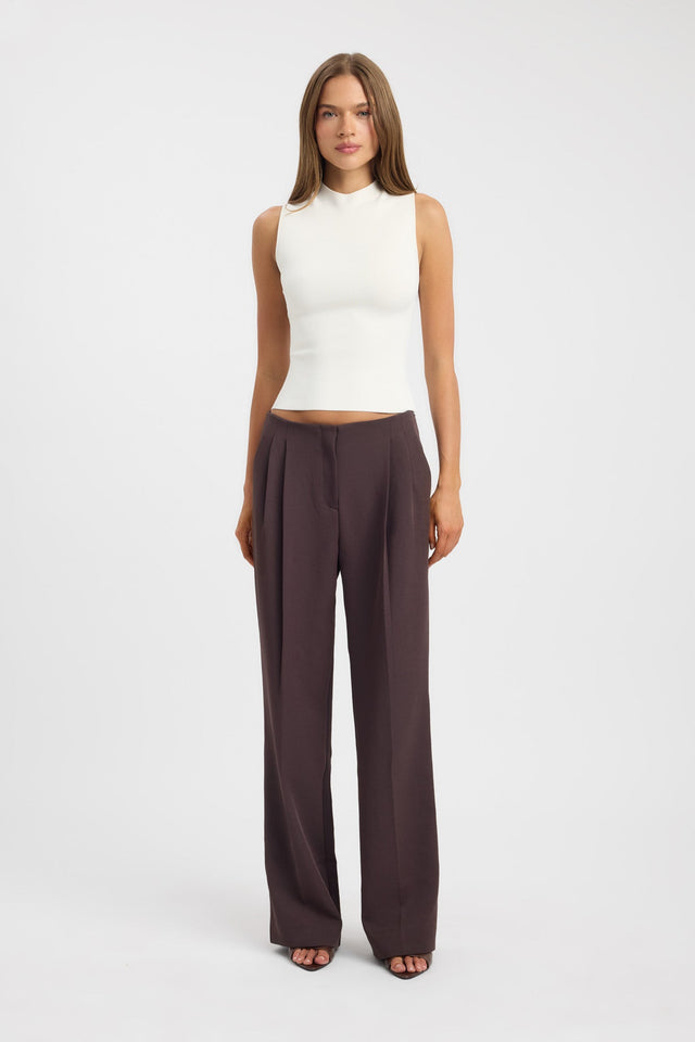side Ariel Pleated Pant Kookai relaxed Low-rise womens-regular-pants 