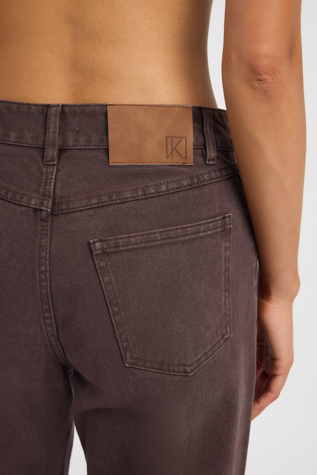 Featuring the Kai Straight Leg Jean in womens regular pants with pocket detail and high-rise waist in tan detail