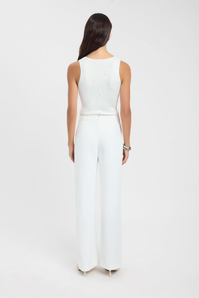 Designed with Opal D Ring Pant in womens regular pants, wide-leg high-rise ivory styling back