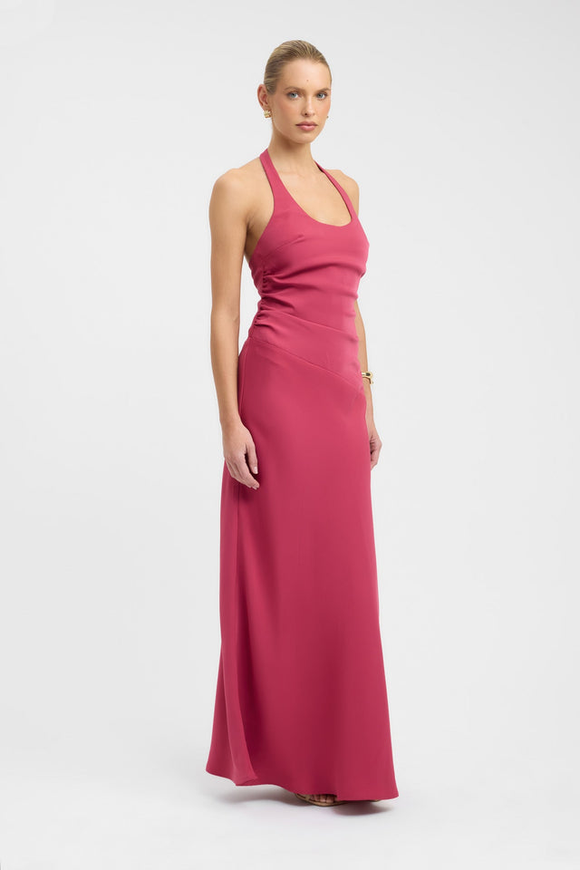 side Maria Halter Maxi Dress Kookai Aline Maxi Fitted Scoopneck womens-dresses 