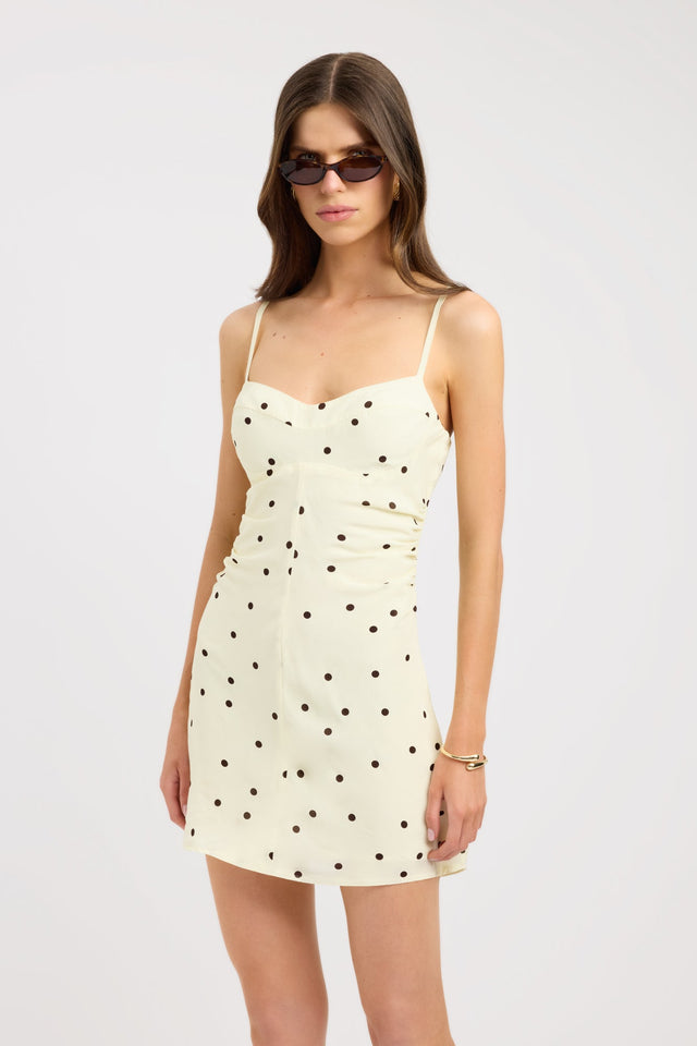 front Sofia Mini Dress Kookai Straight Mini Fitted Sweetheart womens-dresses 