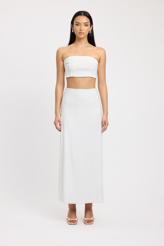 product Siena Sequin Maxi Skirt Kookai Frayed Maxi white womens-skirts 