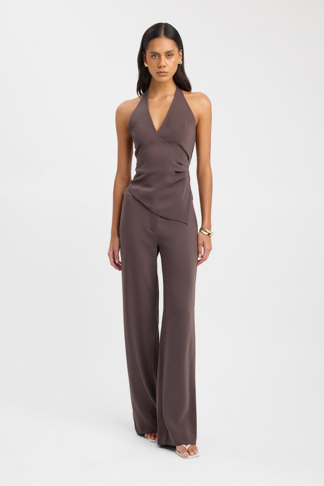 front Norway Wrap Top Kookai Fitted V-neck Sleeveless Womens-Blouse 