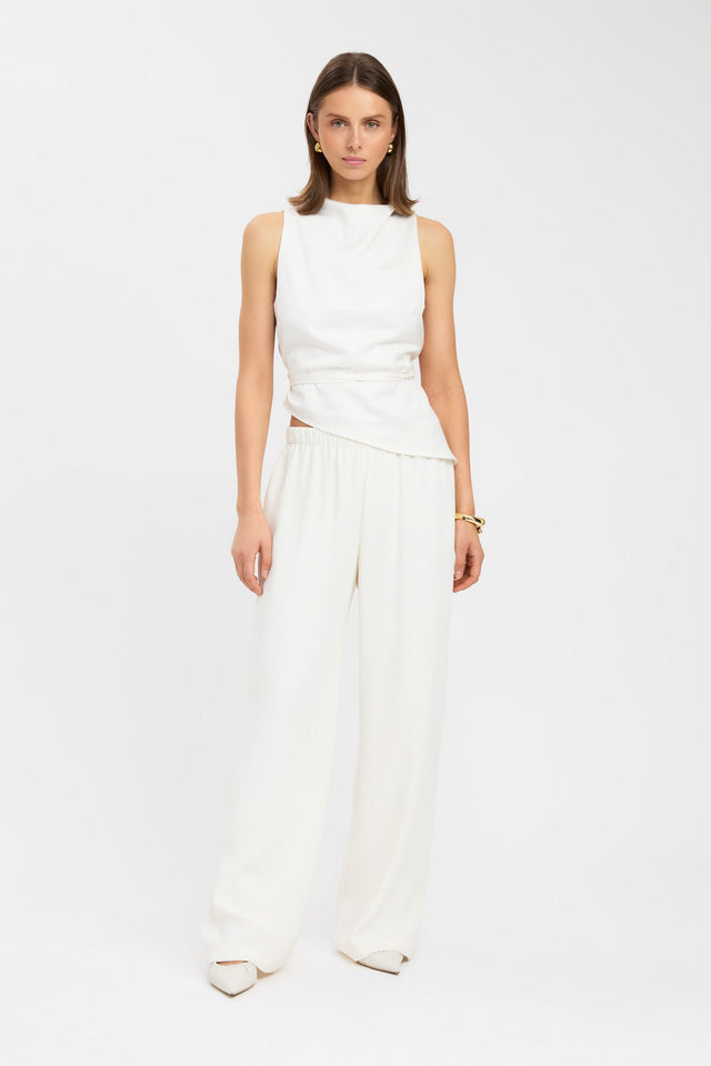front Palermo High Cowl Top Kookai Fitted Cowlneck Sleeveless Womens-Blouse 