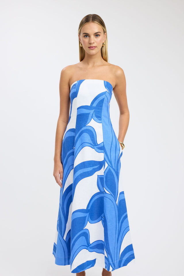 front Zani Strapless Dress Kookai Aline Maxi Fitted Straight grey womens-dresses 